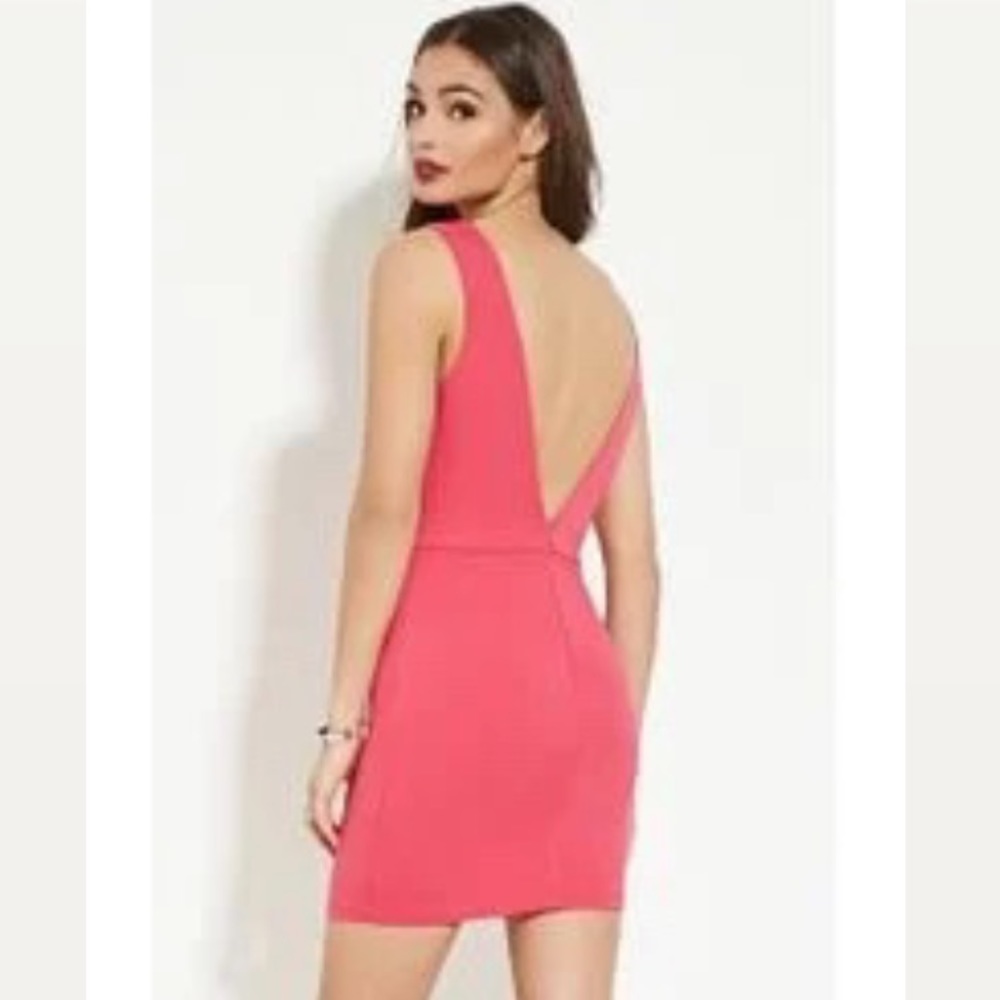 Backless Fuchsia Sheath Dress